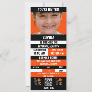 Invitación Baloncesto Cumpleaños, Chica de baloncesto