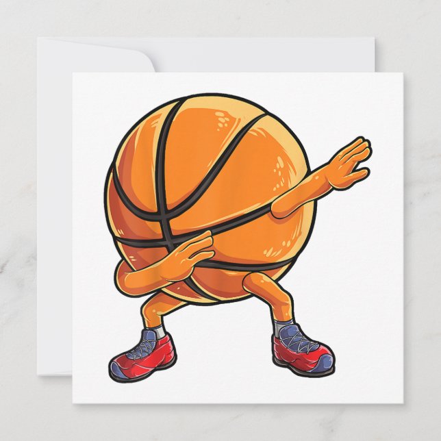 Invitación Baloncesto Dabbing Ball Graciosos Niños Hombres De (Anverso)