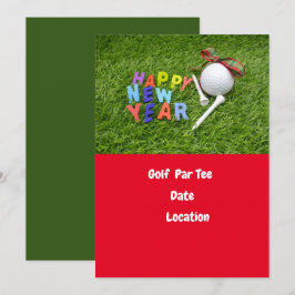 Invitación Baloncesto de golf y golf de tee Happy New Year Pa