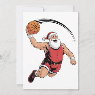 Invitación Baloncesto de Navidad jugando al Papá Noel deporte