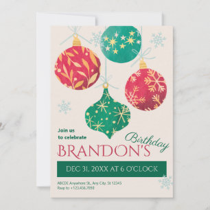 Invitación Baloncesto de navidad vintage