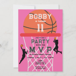 Invitación Baloncesto Deporte Jumpman Mujer Rosa Chica Cumple