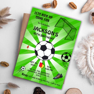 Invitación Baloncesto deportivo verde temática futbolín moder