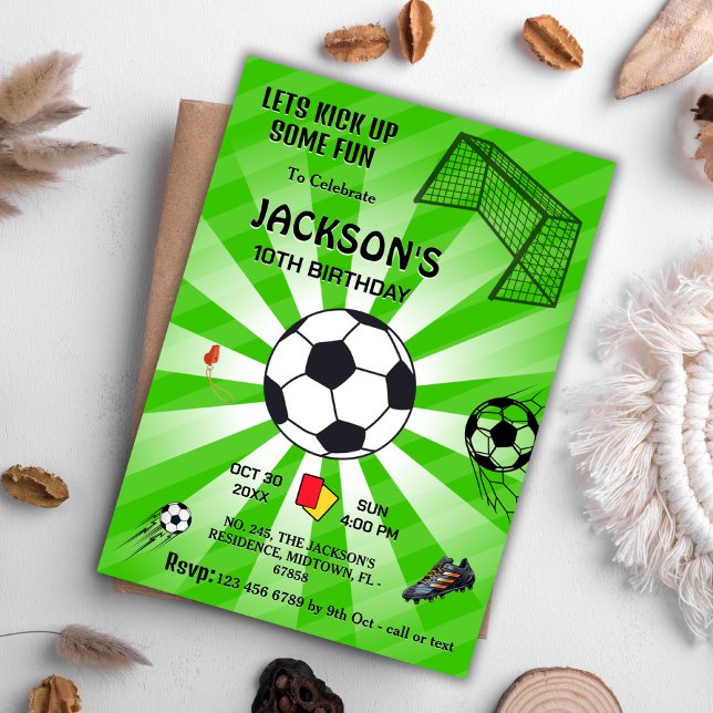 Invitación Baloncesto deportivo verde temática futbolín moder (Subido por el creador)