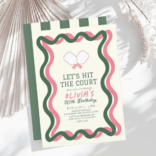 Invitación Baloncesto Estribos rosados y verdes Adultos Cumpl