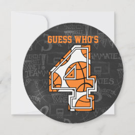 Invitación Baloncesto Fiesta de cuarto cumpleaños