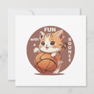 Invitación baloncesto gatito