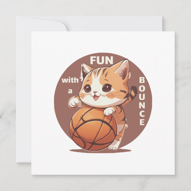 Invitación baloncesto gatito (Anverso)