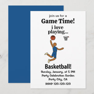 Invitación Baloncesto Me encanta jugar baloncesto