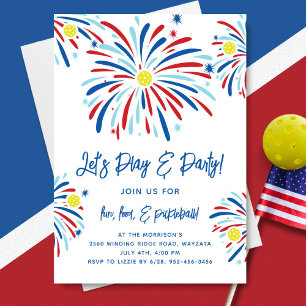 Invitación Baloncesto patriótico y fuegos artificiales 4 de j
