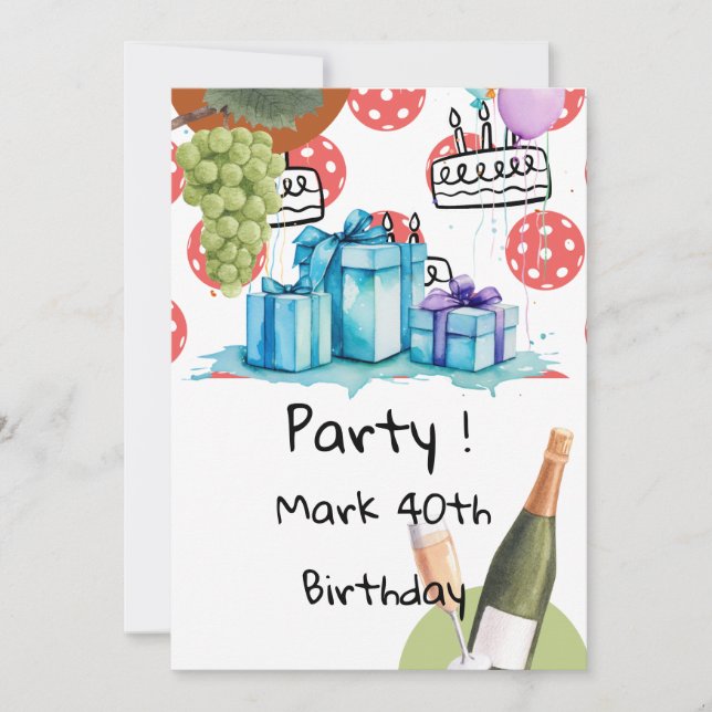 Invitación Baloncesto temático para la fiesta de cumpleaños (Anverso)