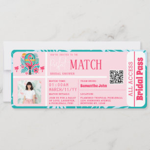 Invitación Baloncesto tropical Flamingo Baloncesto Bridal Sho