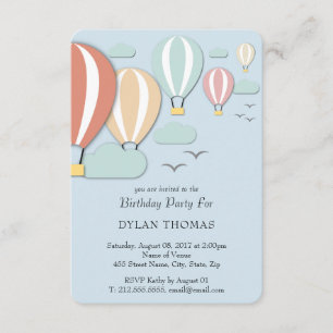 Invitación Balones de aire caliente estilo Papercut