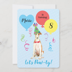 Invitación Balones de cumpleaños Borzoi