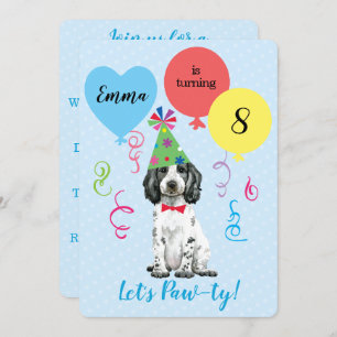 Invitación Balones de cumpleaños Cocker inglés Spaniel