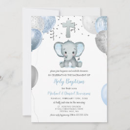 Invitación Balones elefantes Bautismo acuático