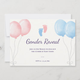 Invitación Balones rosas azules Género revelar Fiesta
