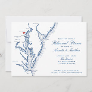 Invitación Baltimore MD Elegant Wedding Test Dinner