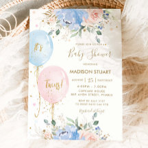 Baluartes florales rosados Pastel Azul Gemelos Bab