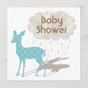 Invitación Bambi azul Baby Shower Inviation