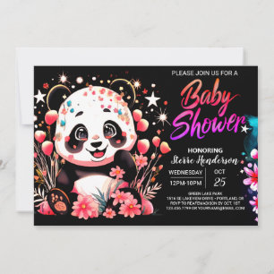 Invitación Bamboo encantado Panda Bliss Chica Baby Shower