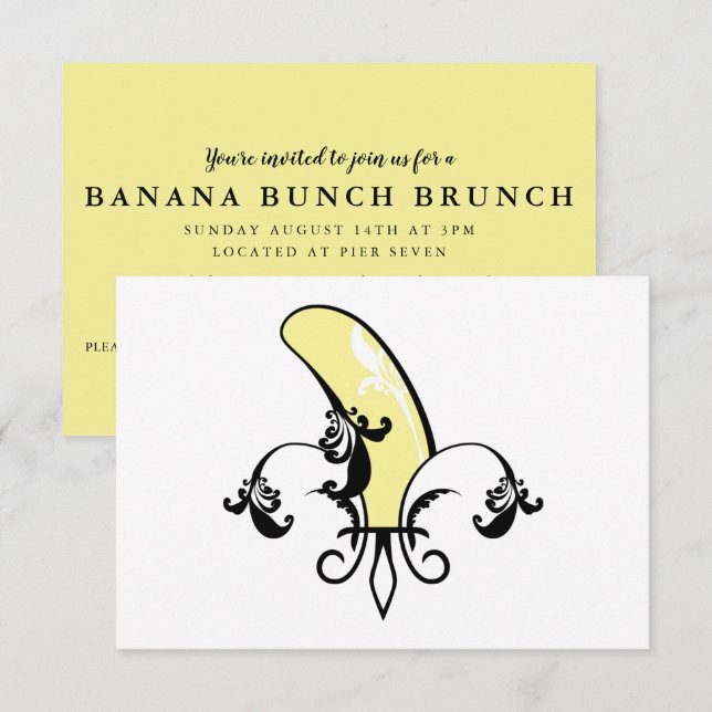 Invitación banana fleur de lis (Anverso / Reverso)
