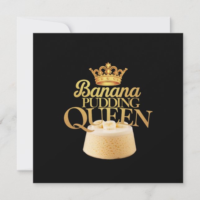Invitación Banana Pudding Queen Ultimate diseño para postre (Anverso)