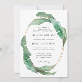 Invitación Banana tropical deja Boda de vegetación botánica