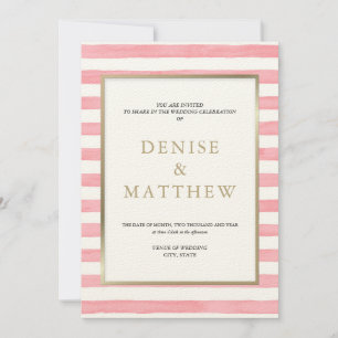 Invitación Banda acuática de almendras y letras de oro 