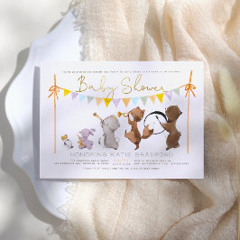 Invitación Banda de animales Woodland desfile Baby Shower neu