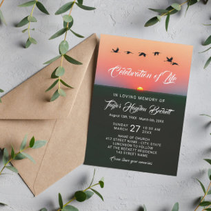 Invitación Banda de aves en la celebración de la vida al aman