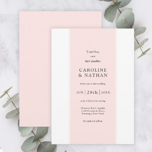 Invitación Banda de color elegante de historia de amor en ros