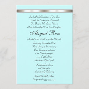 Invitación Banda de plata Cumpleaños Bat Mitzvah de cualquier