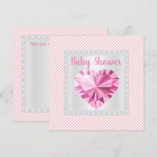 Invitación Banda gris rosa Princesa temática ducha bebé