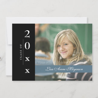 Invitación Banda lateral clásica: Azul y negro