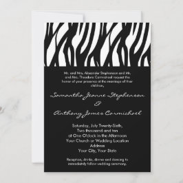 Invitación Banda modernista blanca y negra