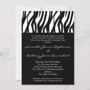 Invitación Banda modernista blanca y negra