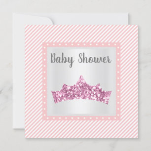 Invitación Banda rosada Princesa temática ducha bebé