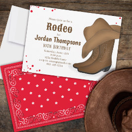 Invitación Bandana roja simple de rodeo de Cowboy lindo cumpl