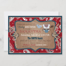 Invitación Bandanna Print Cowboy Baby Shower