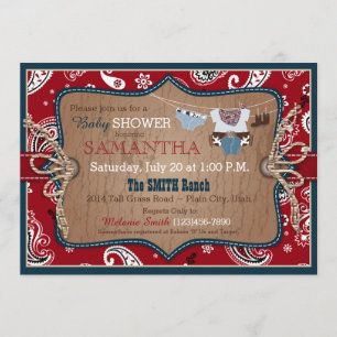 Invitación Bandanna Print Cowboy Baby Shower