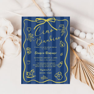 Invitación Bandas azules Ciao Bambino