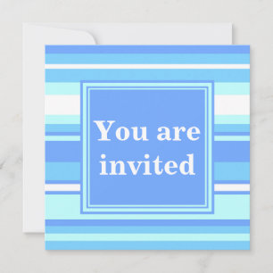 Invitación Bandas azules del cielo monogramo