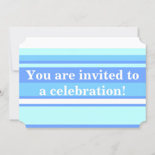 Invitación Bandas azules del cielo monogramo