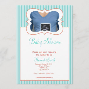 Invitación Bandas de caramelo - Foto Baby Shower TR