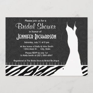 Invitación Bandas de cebra en blanco y negro