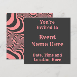 Invitación Bandas de cebra rosadas y fundidas