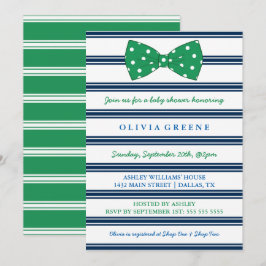 Invitación Bandas de la marina y polka de punto| Baby Shower