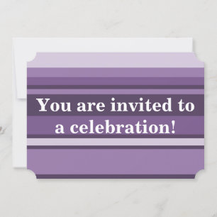 Invitación Bandas de lavanda monogramo