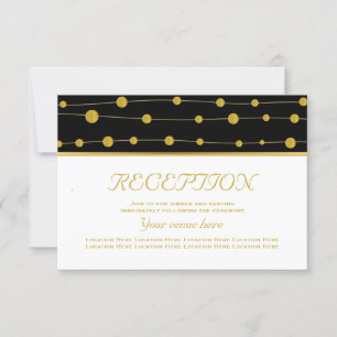 Invitación Bandas de Relieve metalizado de oro negro recepció